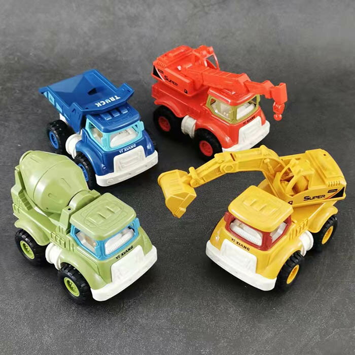 車おもちゃ 4個セット ミニカー 車 おもちゃ カー 建設車両 工事車両 子供用 カワイイカー 働く車 知育おもちゃ 車 乗り物 おもちゃ はたらく車 ショベルカー クリスマス プレゼント 誕生日 ギフト 贈り物 男の子 1歳 2歳 3歳