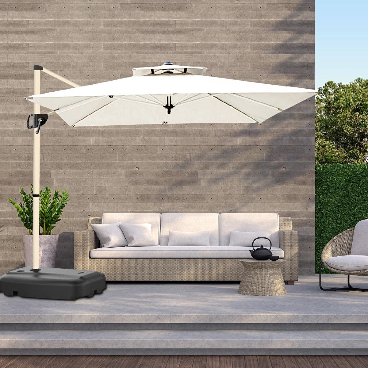 パラソル ガーデンパラソル 220/250cm パラソルカバー 風に強い 長方形 大型 ビーチパラソル ガーデニング 庭 テラス アウトドア ビーチ キャンプ 日傘 家庭での使用 商業利用 2