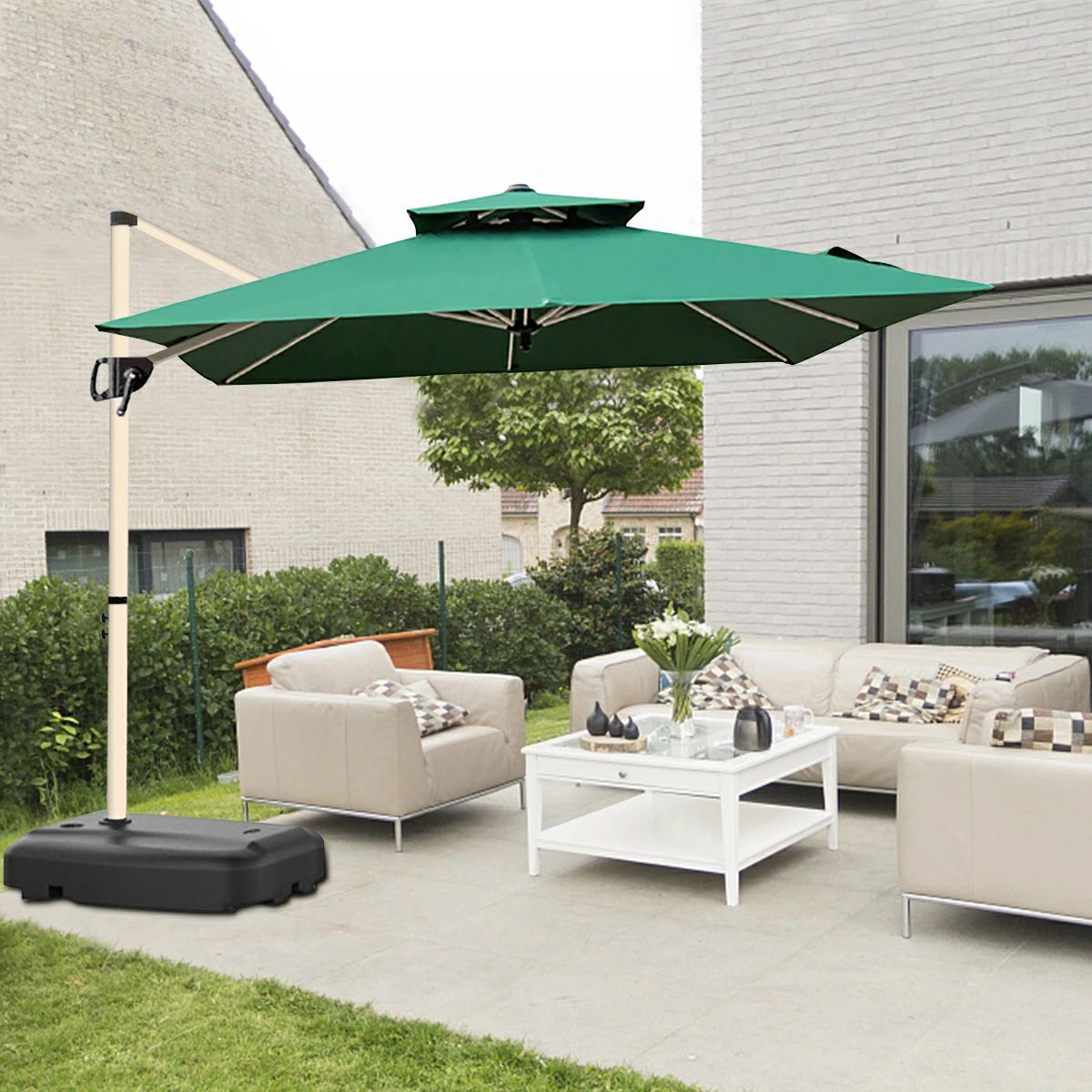 パラソル ガーデンパラソル 220/250cm パラソルカバー 風に強い 長方形 大型 ビーチパラソル ガーデニング 庭 テラス アウトドア ビーチ キャンプ 日傘 家庭での使用 商業利用 3