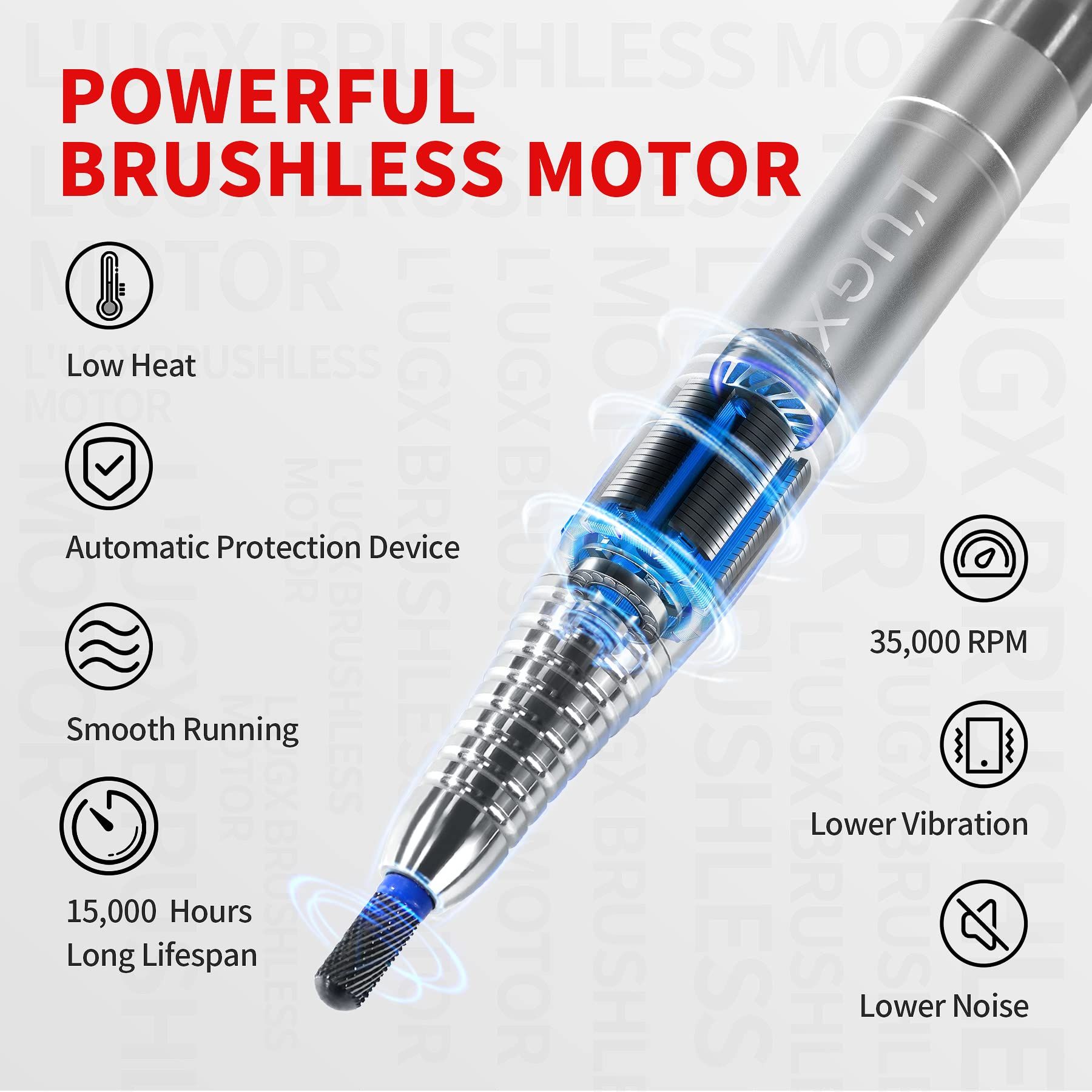 LUGX 電動ネイルマシン 35000RPM ...の紹介画像2