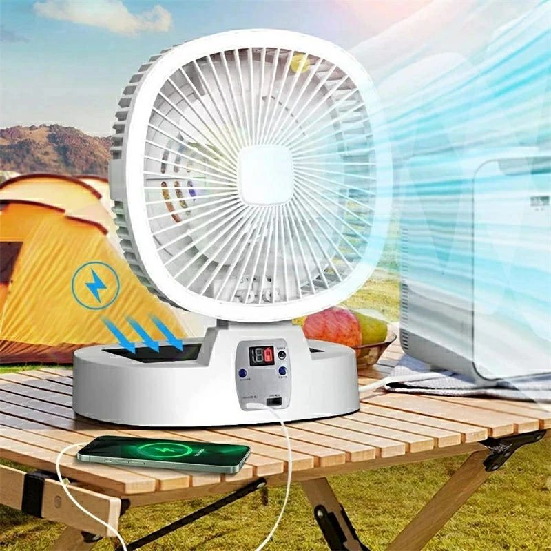 小型、軽量折り畳み扇風機 小型扇風機の重さは約1280g、片手で持てる軽さなので、家の中で色んな所に持ち運んで使えます。折りたたみサイズはコンパクトで、軽量で持ち運び便利です。卓上と携帯の両方を兼ね備えた便利なデザイン、自分の用途に合わせて...