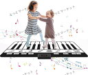 2024新ピアノマット 24鍵盤 10デモ曲 8種類楽器音 録音機能 録音再生機能 ワンキーワンノート機能 ミュージックマット 音楽マット 滑り止め 折り畳み式...
