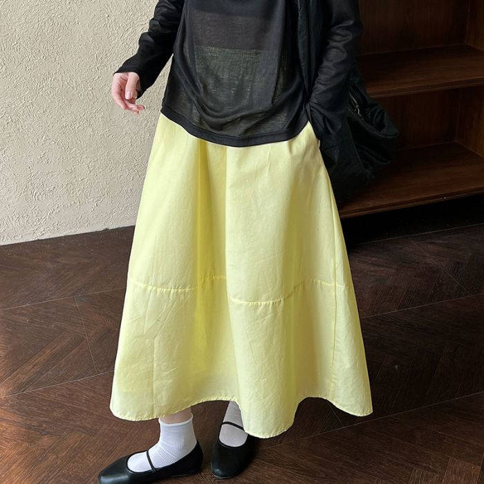 スカート レディース ボトムス ロングスカート フレアスカート 春 夏 マキシスカート ポケット コットンスカート 涼しい コットン 綿 無地 Aライン お洒落 ゆったり ウエストゴム カジュアル エレガント きれいめ 着回し 大きいサイズ 体型カバー 20代 30代 40代
