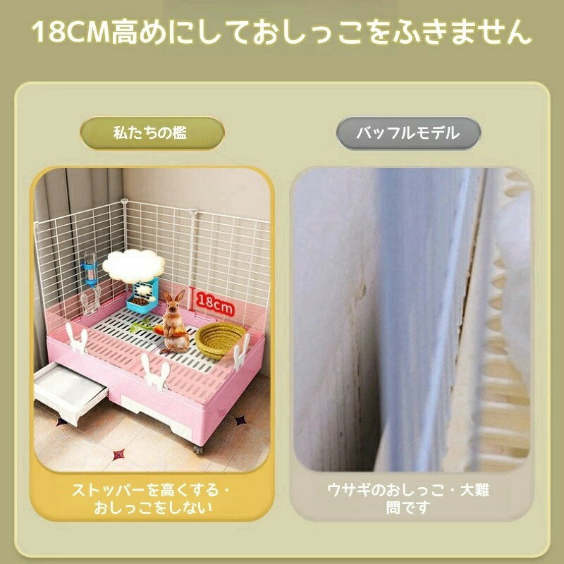ウサギケージ 小動物ケージ キャスター付き 引...の紹介画像3