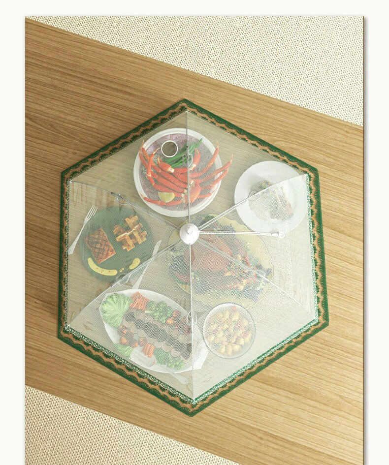Comset 楽天市場店のフードカバー 折りたたみ式 食卓カバー キッチン用品 テーブル用品 配膳用品 防塵 蝿 蚊 虫除け ミールカバー 家庭用｜アングル2