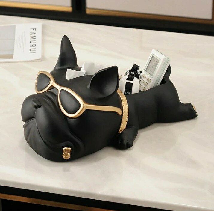 【ティッシュケース リモコン ケース ブルドッグ フレブル お盆 犬 動物 オーナメント オブジェ オシャレ サングラス 鍵 キーケース プレゼント ギフト 犬好き 誕生日 引っ越し祝い 新築祝い SNS インスタ映え】 送料無料 [2]