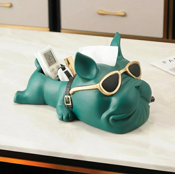 【ティッシュケース リモコン ケース ブルドッグ フレブル お盆 犬 動物 オーナメント オブジェ オシャレ サングラス 鍵 キーケース プレゼント ギフト 犬好き 誕生日 引っ越し祝い 新築祝い SNS インスタ映え】 送料無料 [3]