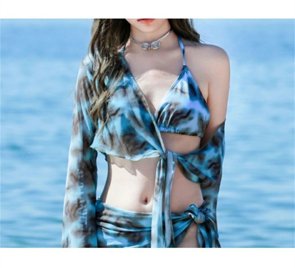 レディース 水着 ビキニ スイムウェア 3点セット セパレーツ 海水浴 水泳 温泉 女性用水着かわいい花柄ビキニ水着綺麗海 婦人 プレゼント お誕生日 おしゃれ お祝い40-55kg