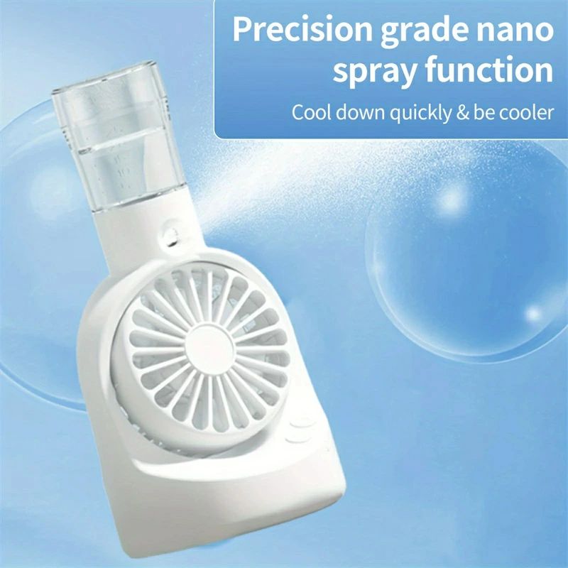 小型 卓上兼用 超静音 軽量 冷却 涼しい ワイヤレス 小型水冷風機 かわいい 冷風扇風機 USB充電式 上から給水 2