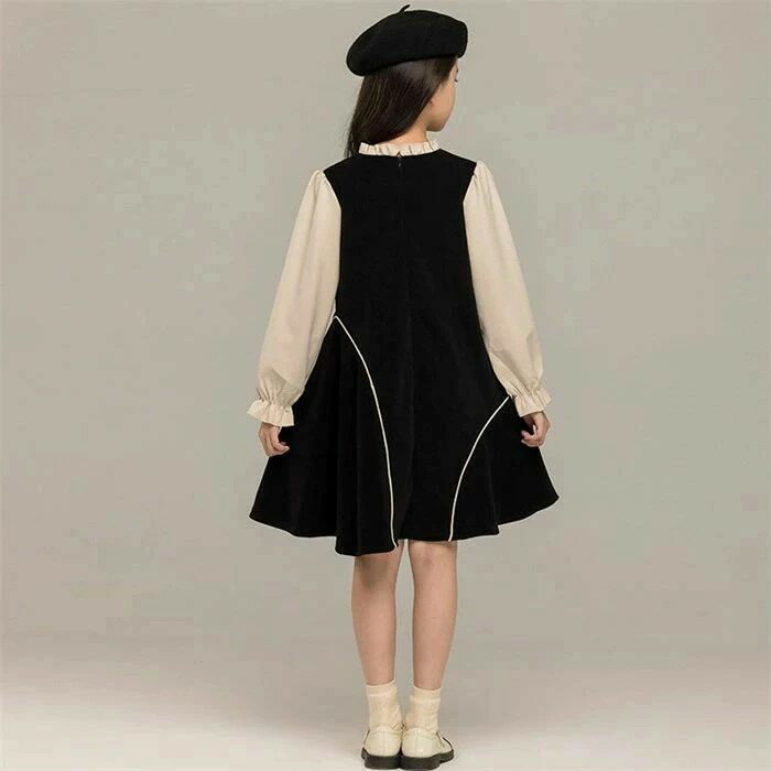 キッズ ベビー 子供 子供服 キッズ服 女の子 秋 秋物 春服 春物 フェイクレイヤード 重ね着 長袖 2