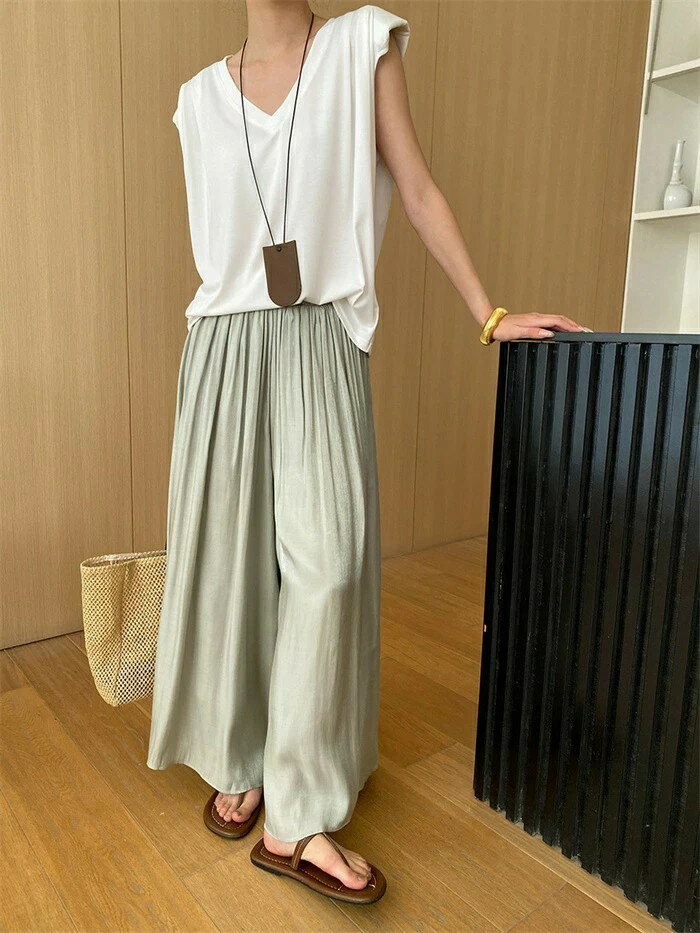 tシャツ レディース フレンチ 夏 サマー ロングtシャツ ノースリーブ チュニック カットソー トップス インナー 部屋着 春 秋 vネック ゆったり きれいめ おしゃれ 体型カバー プルオーバー ホワイト ブラック グレー グリーン コーヒー色 M L