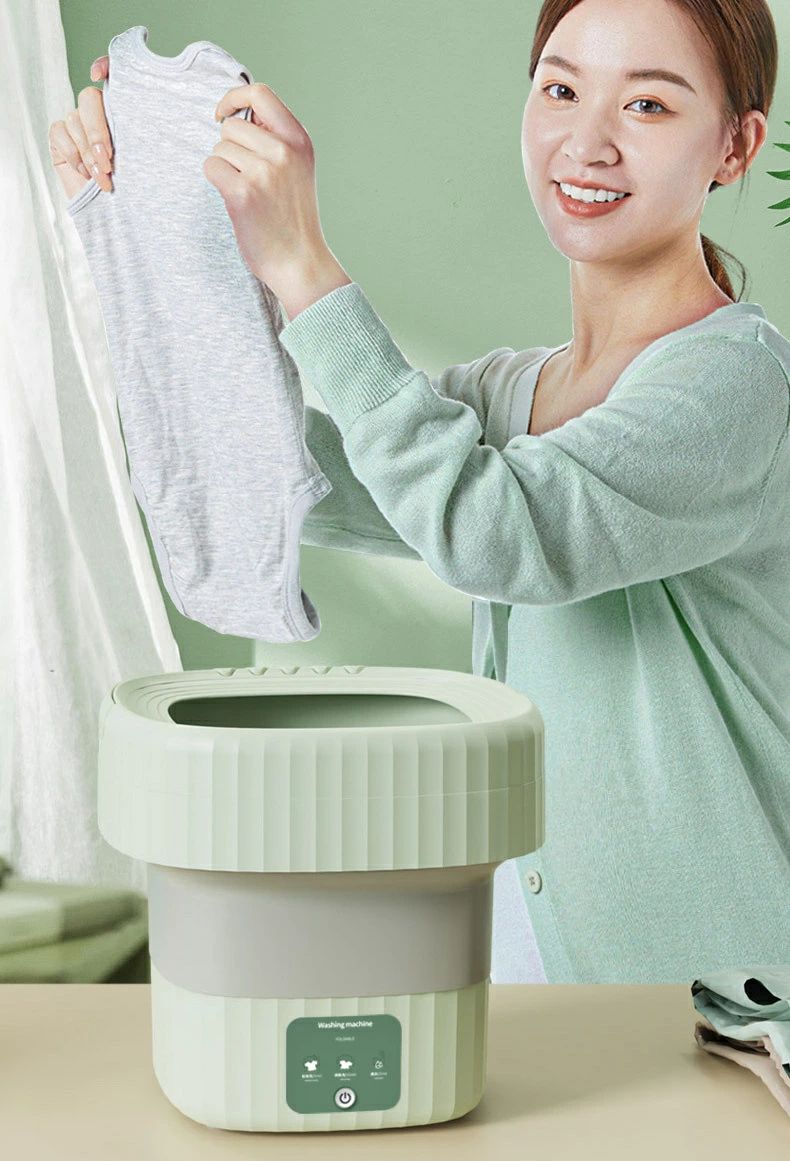 脱水機能付き 一人暮らし 洗濯機 一人用洗濯機 洗濯機 グリーン 6L 家庭用 小型洗濯機 ミニ洗濯機