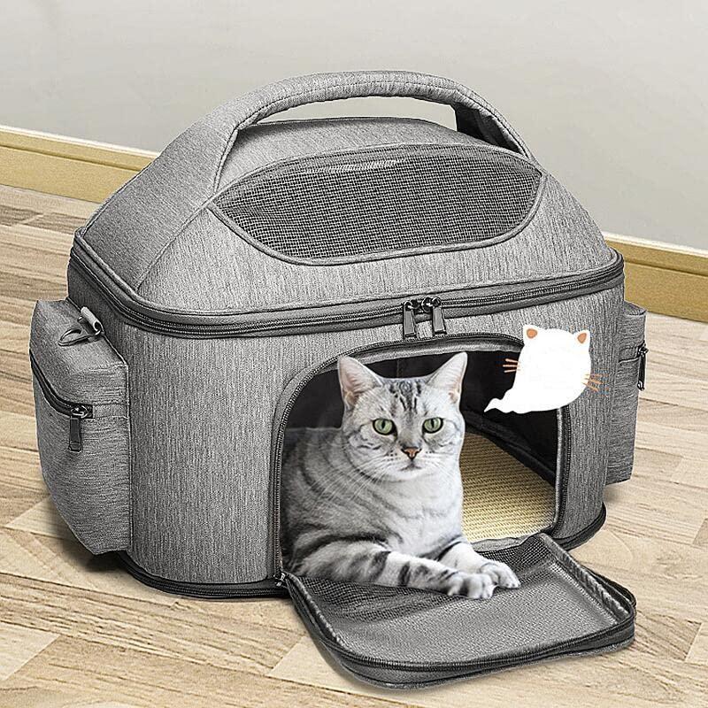 Comset 楽天市場店のペットキャリーバッグ 猫 キャリーリュック キャリーバッグ 手持ち ペットバック 犬 猫兼用 通気 安定 軽量 ペット用品 飛び出し防止 犬キャリー ドライブ BOX｜アングル2