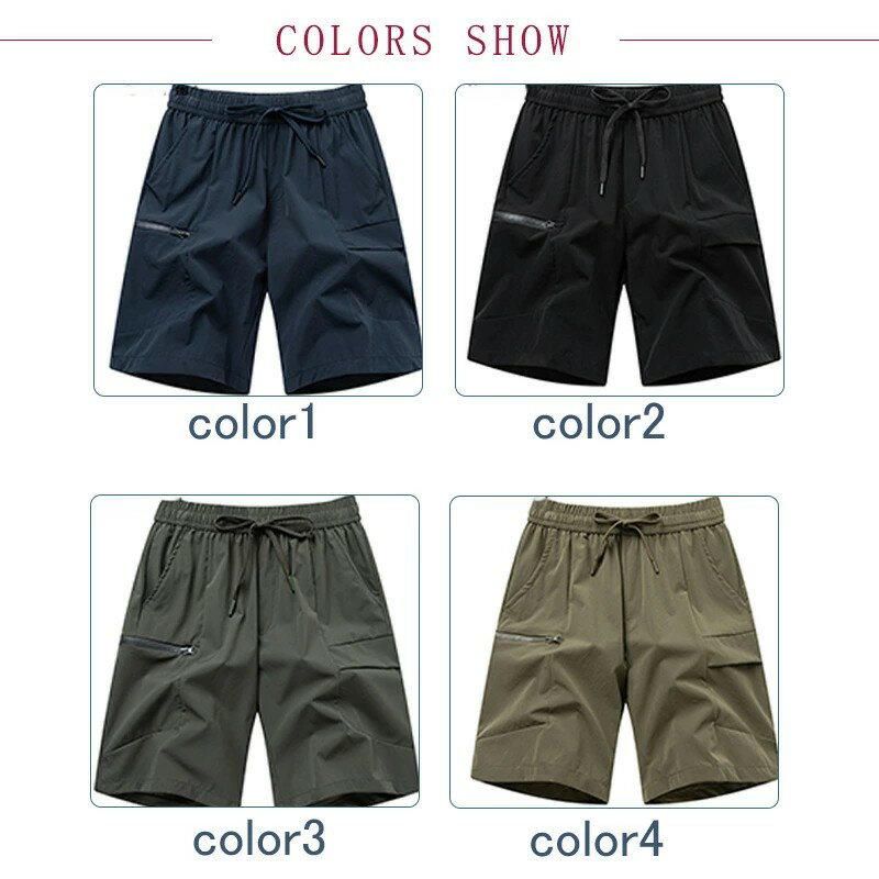 ショートパンツ カーゴパンツ スポーツパンツ ハーフパンツ 無地 吸水速乾 ポケット ファスナー メンズ ワイドパンツ 五分丈 ウエストゴム ゆったり カジュアル 送料無料