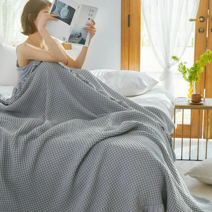 ブランケット タオルケット 夏用毛布 シングル ダブル 綿 肩掛け 膝掛け 無地 フリル 冷房対策 シングル ふわふわ 柔らかい サマー 夏新作 おしゃれ 3