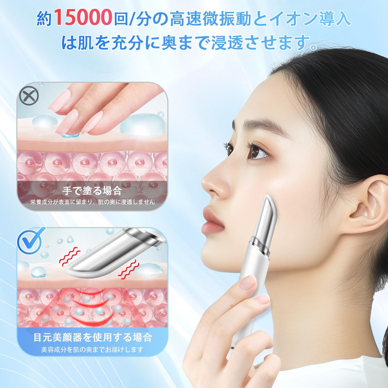 美顔器 リフトアップ 目元美顔器 美容器 温熱 イオン導入 3色LED 美肌 3モード フェイス 目元 口元 人気 自宅用 美容家電 type-C充電式 ホワイト