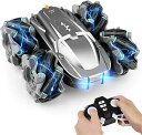ラジコンカー こども向け ドリフトカー スタントカー リモコンカー オフロード RCカー リモコン おもちゃ 車 4WD 2.4Ghz両面360°回転&180°フリップRcトラック、USB充電式 LED搭載 玩具 子供 車 の オモチャ 贈り物|詳細画像