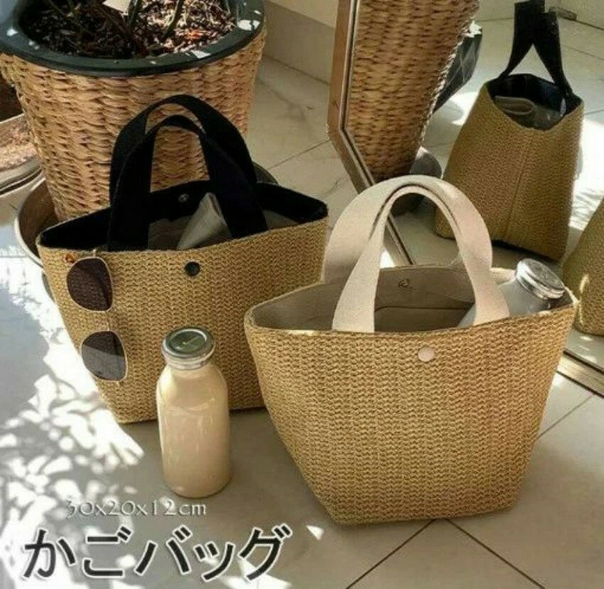 Tote Bag Type - かごバッグ サマーバック　バッグ かごバッグ バッグ　夏コーデ おしゃれ　夏　バッグ レディース