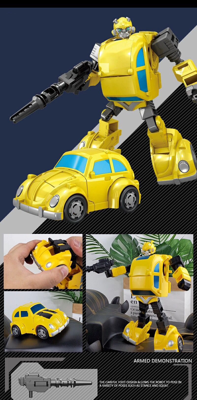 Comset 楽天市場店の変形おもちゃ 変形ロボット 変形 ロボット おもちゃ プレゼント 5タイプ 車 車おもちゃ 変形車のおもちゃ 変身 車マン バンブルビー 威将 オプティ 誕生日 子供の日 クリスマス 誕生日 プレゼント ギフト｜アングル3