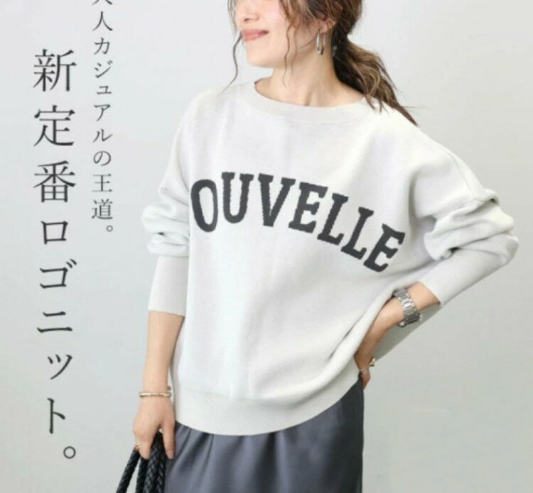 トップス プルオーバー ニット ロゴニット ロゴ ドルマン 2WAY　大人カジュアル 冬