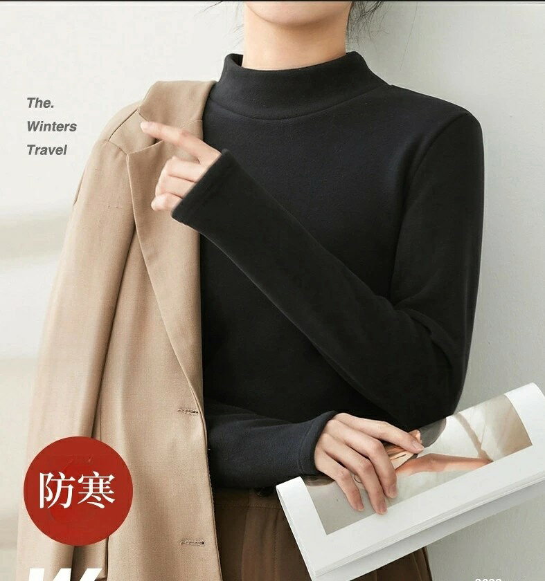 裏起毛 Tシャツ カットソー レディース フリースTシャツ 長袖 秋冬 吸湿発熱 春 インナー tシャツ ハイネック 伸縮性 トップス プルオーバ 無地 シンプル スリム 防寒 暖かい 女子 美シルエット 大人 おしゃれ きれいめ 体型カバー 10代20代 30代 40代 プレゼント 送料無料 comset-10014908 Comset 楽天市場店 サンプル画像2