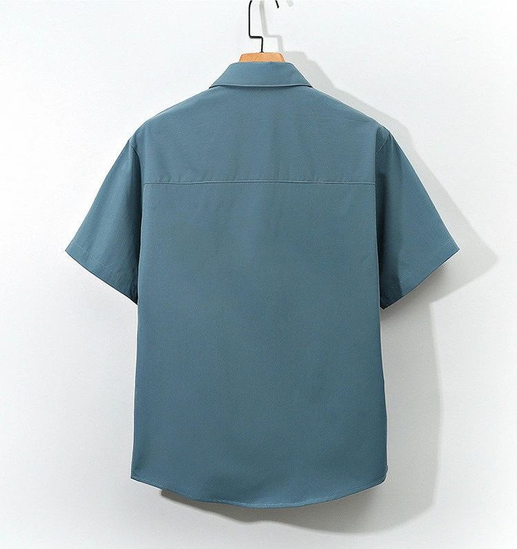 樂天商城 - 半袖シャツ メンズ 白シャツ 夏服 無地 カジュアルシャツ メンズシャツ 無地 シャツ スリム 半袖 お洒落 ビジネス 旅行 大きいサイズ メンズファッション 夏物 黒 白 ブルー グリーン ベージュ