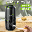車載空気清浄機 空気清浄器 充電式 イオン発生器 卓上空気清浄機 花粉対策 消臭 エアクリーナー 空気の塵/タバコの煙/PM2.5/ホコリを分解 USBポート付...