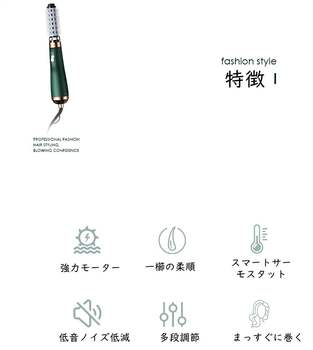 ヘアカーラーストレートアイロンヘアアイロンヒートブラシヘアー美容　ブラシくしストレート・カール両用アイロン電熱ブラシロールブラシアイロン　ウェットとドライの使用　カールアイロン　マイナスイオン 2
