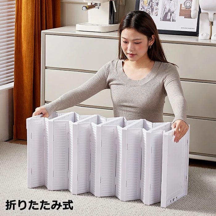 収納ボックス 折りたたみ式 組み立て不要 扉付き 6段 3段 フタ付き おしゃれ 折り...