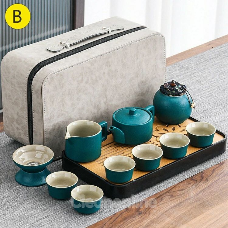 陶器 ギフト お家/事務所/旅行 持ち運び便利 便利グッズ 煎茶道具 贈り物 茶壷セット カップ 茶器セット プレゼント ポット 中国茶器セット 急須 湯呑み 煎茶器セット 3