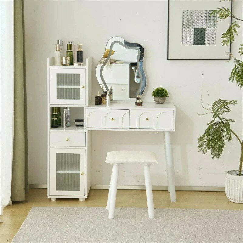 【即納】ドレッサー 化粧台 3色調節 鏡台 LEDミラー コンパクト 女優 引き出し付き 収納棚付き デスク 収納 可愛い おしゃれ メイク台 化粧台 収納 化...