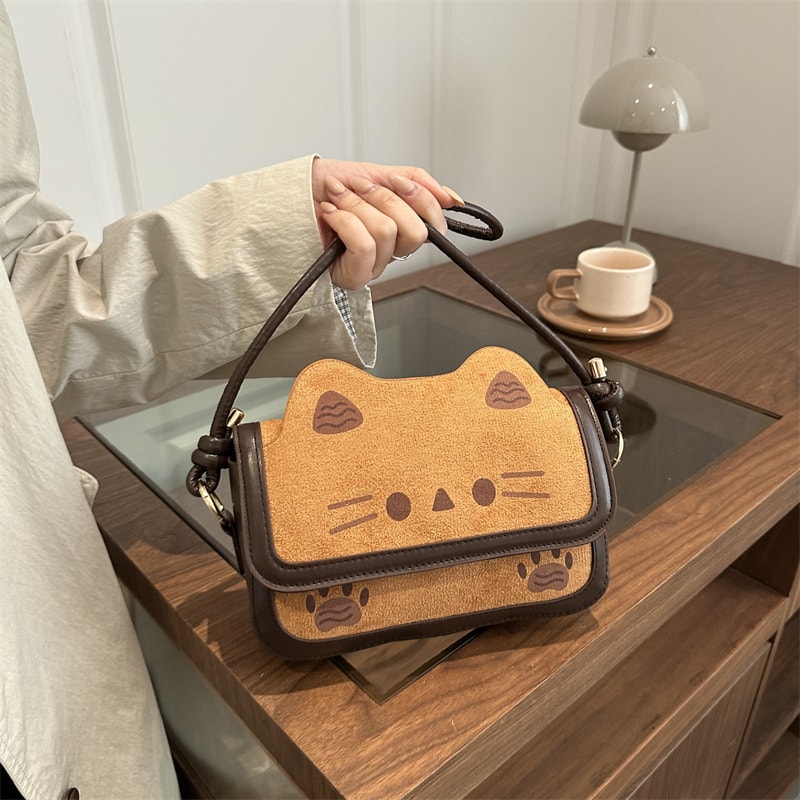 Rakuten - ショルダーバッグ レディース 猫 猫耳バッグ かわいい レトロ 小さめ 肩掛け ミニバッグ ポシェット おしゃれ カジュアル 通勤 通学 プレゼント ブラウン