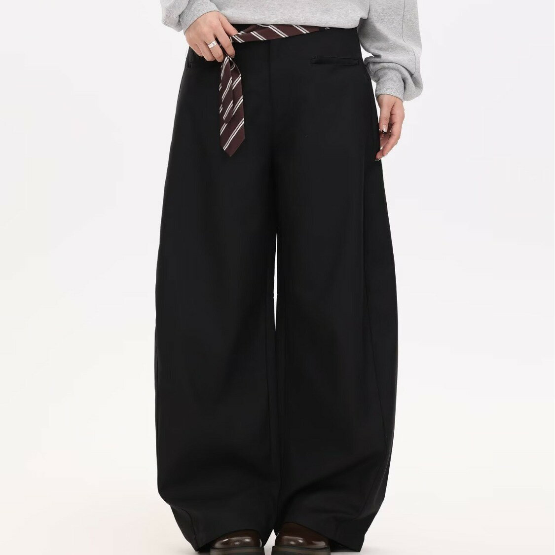 樂天商城 - ワイドパンツ レディース ハイウエスト モード系 落ち感 きれいめ ゆったり 体型カバー 脚長 スラックス バギーパンツ 袴パンツ タック ストレート カジュアル オフィス ロングパンツ ボトムス 春