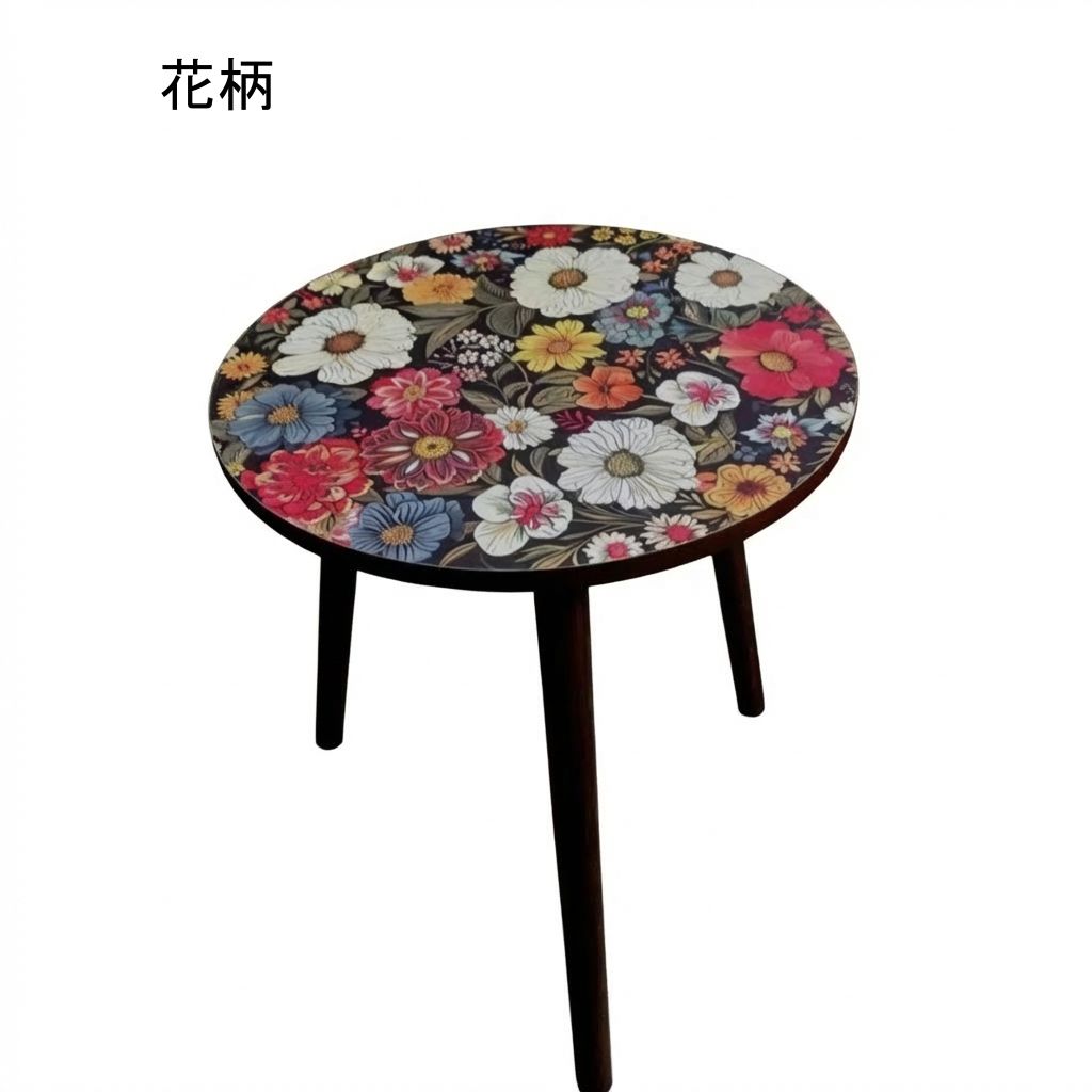 木製円形サイドテーブル 花模様 楽天市場】花柄（サイドテーブル・ナイトテーブル｜テーブル