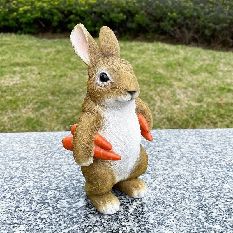 うさぎ 置物 ガーデニング オブジェ リアル 庭の装飾 玄関 ベランダ 園芸用品 かわいい 動物 フィギュア 樹脂 雑貨 屋外 室内 プレゼント 飾り 庭造り 癒し カントリー風 防水 耐久性 2