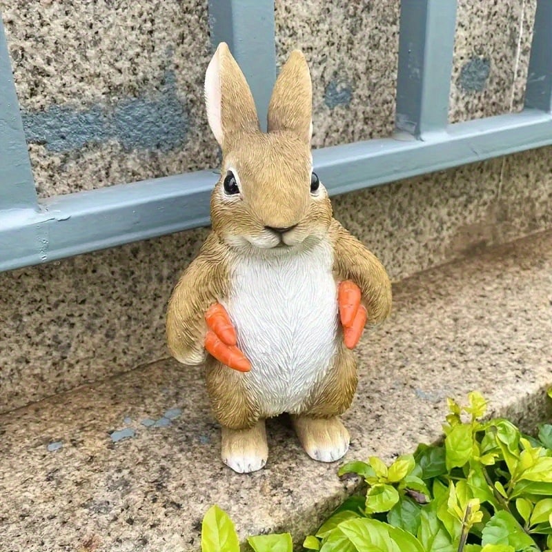 うさぎ 置物 ガーデニング オブジェ リアル 庭の装飾 玄関 ベランダ 園芸用品 かわいい 動物 フィギュア 樹脂 雑貨 屋外 室内 プレゼント 飾り 庭造り 癒し カントリー風 防水 耐久性 3
