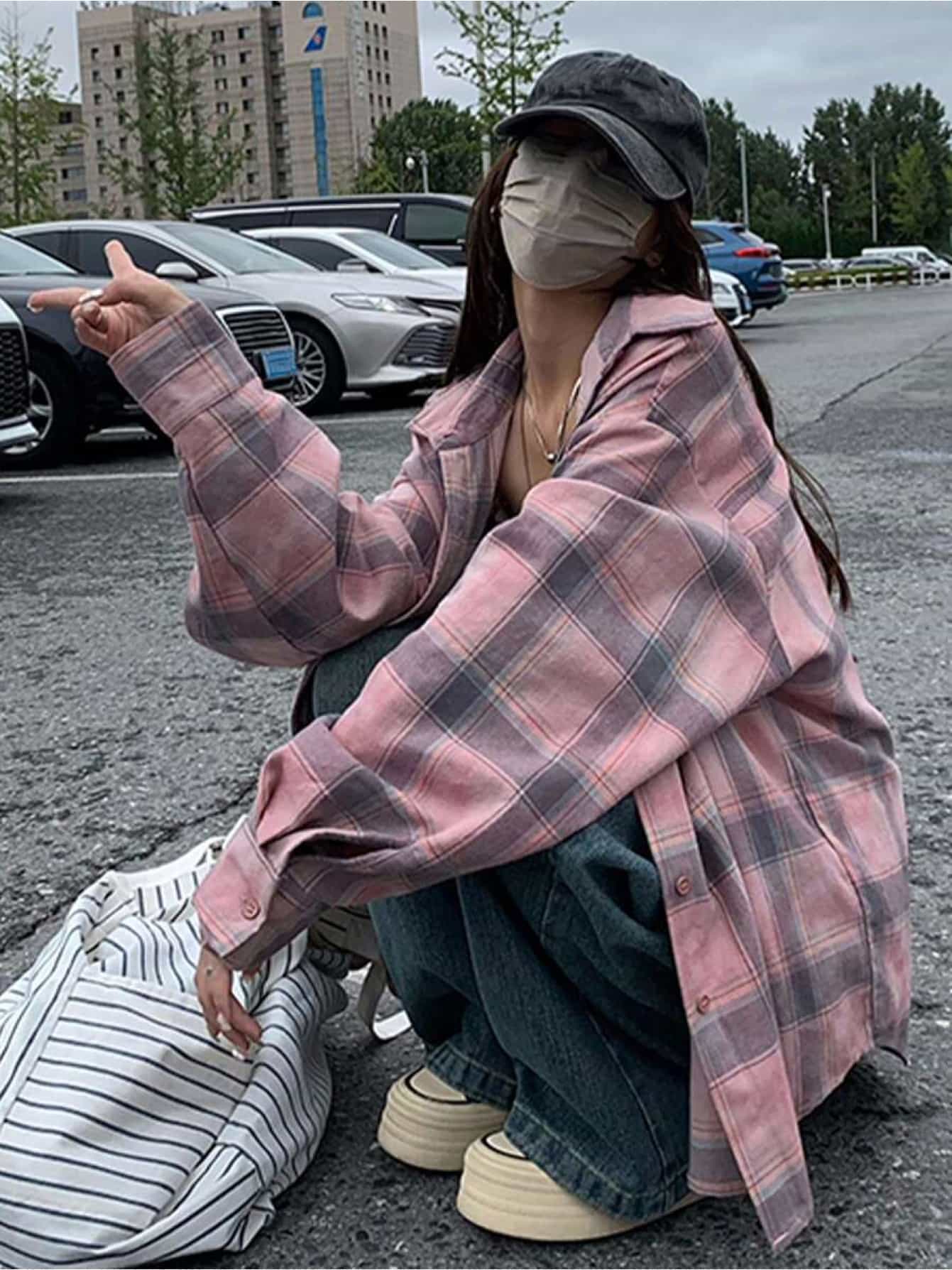 【UVカット】チェックシャツ レディース 長袖 シャツジャケット 春 夏 秋 ブラウス トップス 羽織り 紫外線対策 日焼け防止 冷房対策 オーバーサイズ ビッグシルエット ゆったり 体型カバー 二の腕カバー 着痩せ 華奢見え カジュアル ストリート 大人可愛い