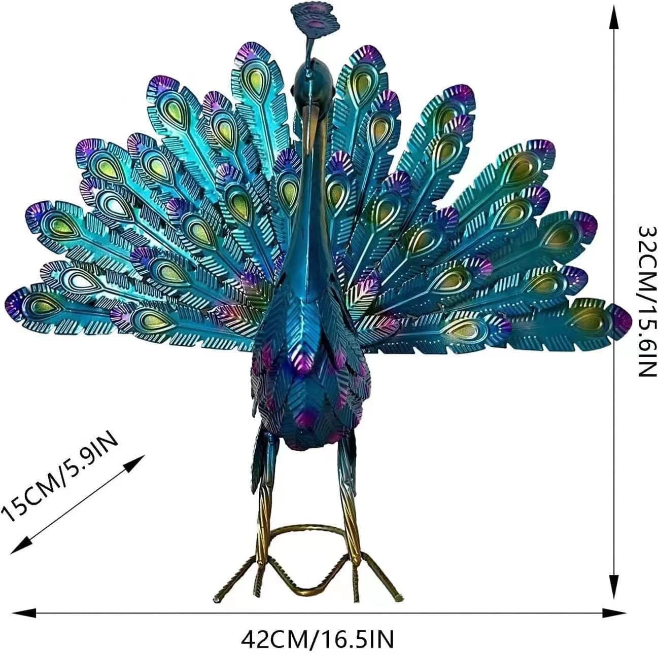 置き物 インテリア 孔雀 ガーデニング 庭 アイアンアート 装飾 2パターン 鳥 Bird 玄関 ベランダ デッキ ポーチ 屋外 B 置き物 インテリア 孔雀 ガーデニング 庭 アイアンアート 装飾 2