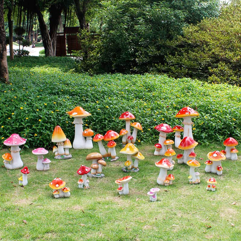きのこ 置物 ガーデンオーナメント 樹脂製 リアル 茸 ガーデニング オブジェ 庭 装飾 庭園 景観 雑貨 屋外 玄関 花壇 インテリア 癒やし 園芸用品 かわいい 北欧風 カントリー 雰囲気作り メ