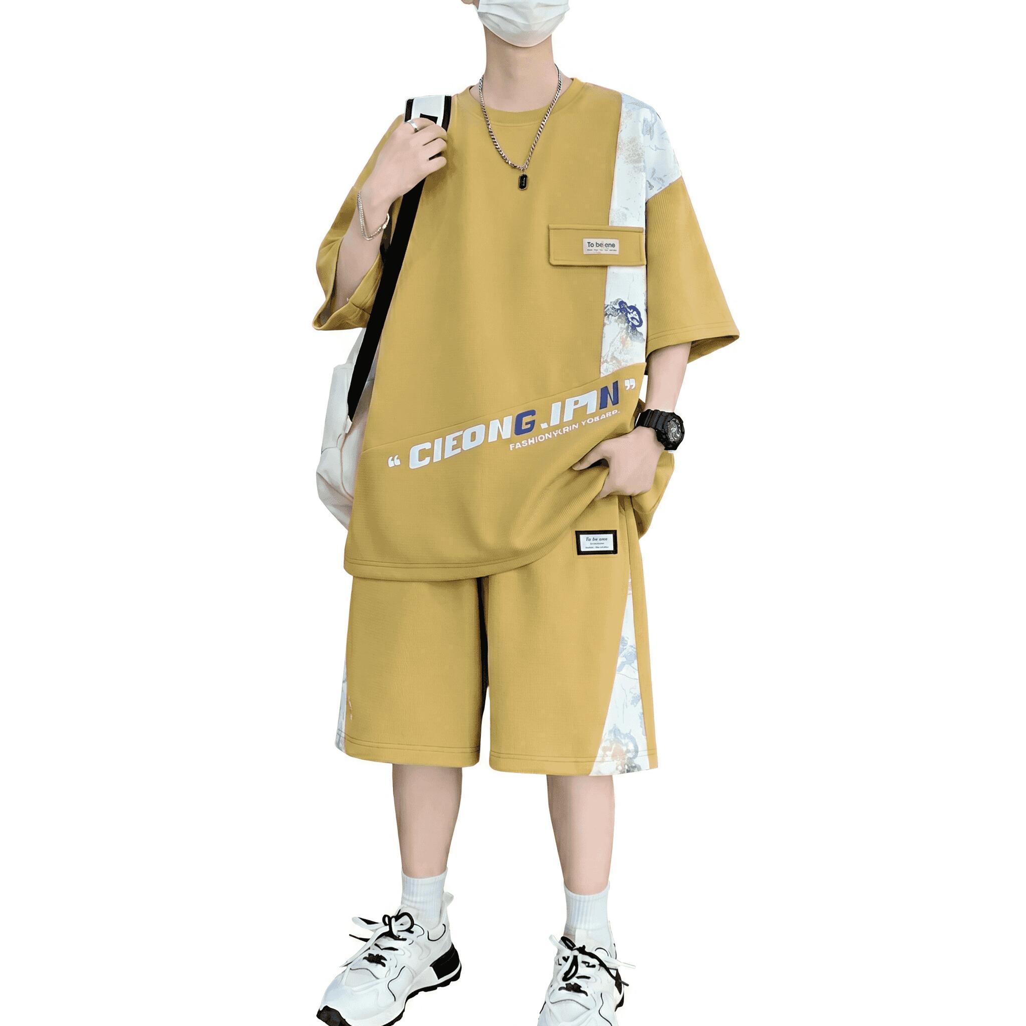 乐天商城 - セットアップ メンズ 上下セット 半袖 Tシャツ ハーフパンツ ビッグシルエット ドロップショルダー ゆったり ストリート系 通気 カジュアル 大きいサイズ オーバーサイズ ルーズ 夏用 グラフィック