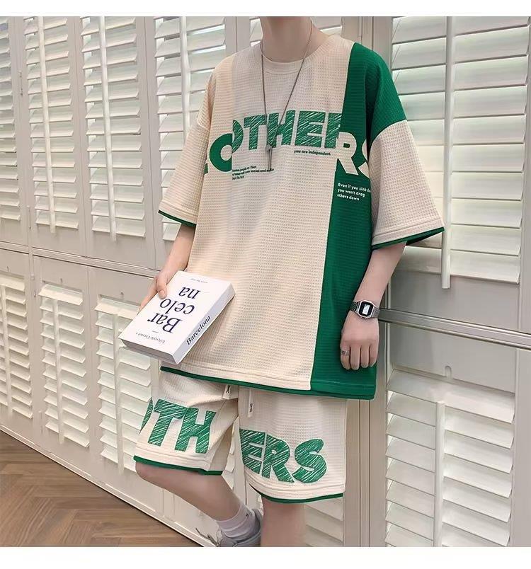 セットアップ メンズ 上下セット Tシャツ ハーフパンツ ワッフル ビッグシルエット...