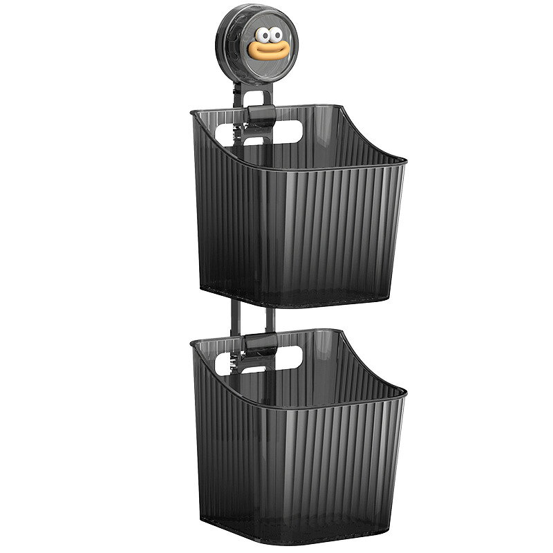 Rakuten - キッチン収納 壁掛け 野菜ストッカー 一人暮らし 賃貸 キッチン アヒル キャラクター 省スペース 強力吸盤 穴あけ不要 水切り 吊り下げ 収納バスケット 生姜 にんにく 小物入れ 2個セット