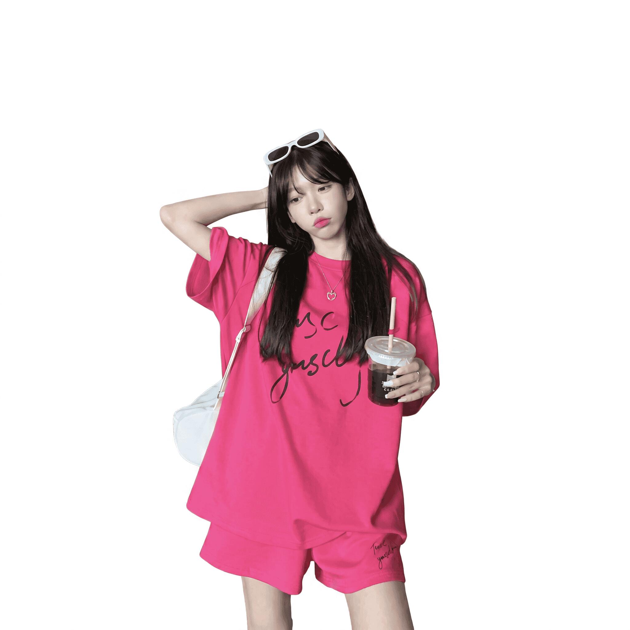 レディース セットアップ 夏 半袖 Tシャツ ハーフパンツ 上下セット オーバーサイズ ビッグシルエット 英字 ルームウェア ジャージ カジュアル ストリート 部屋着 運動着 普段着 ゆったり 通気性
