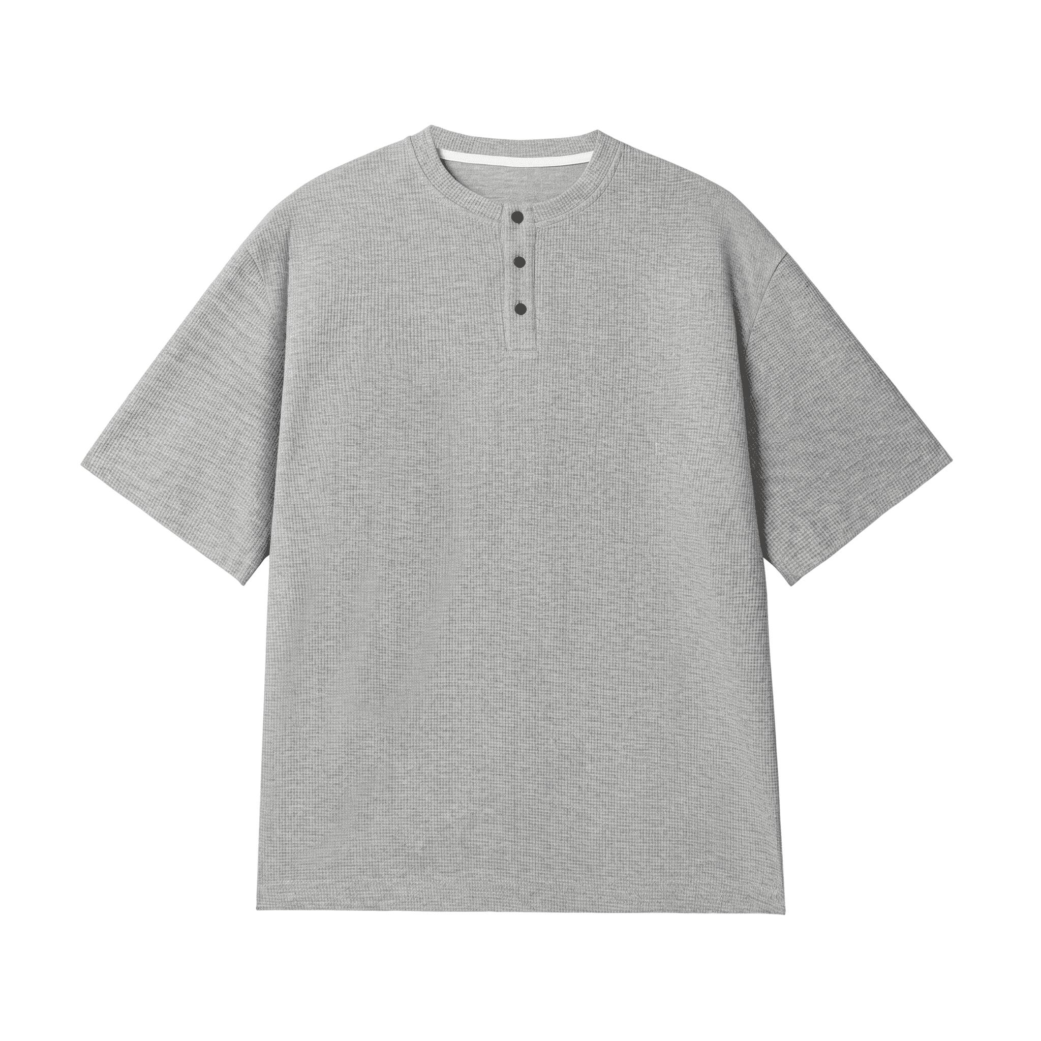 Other - ヘンリーネック Tシャツ メンズ ワッフル 五分袖 オーバーサイズ 七分袖 ティーシャツ ビッグシルエット ゆったり カットソー 快適 通気性 カジュアル 無地 トップス 柔らかい 軽い 爽やか 夏服