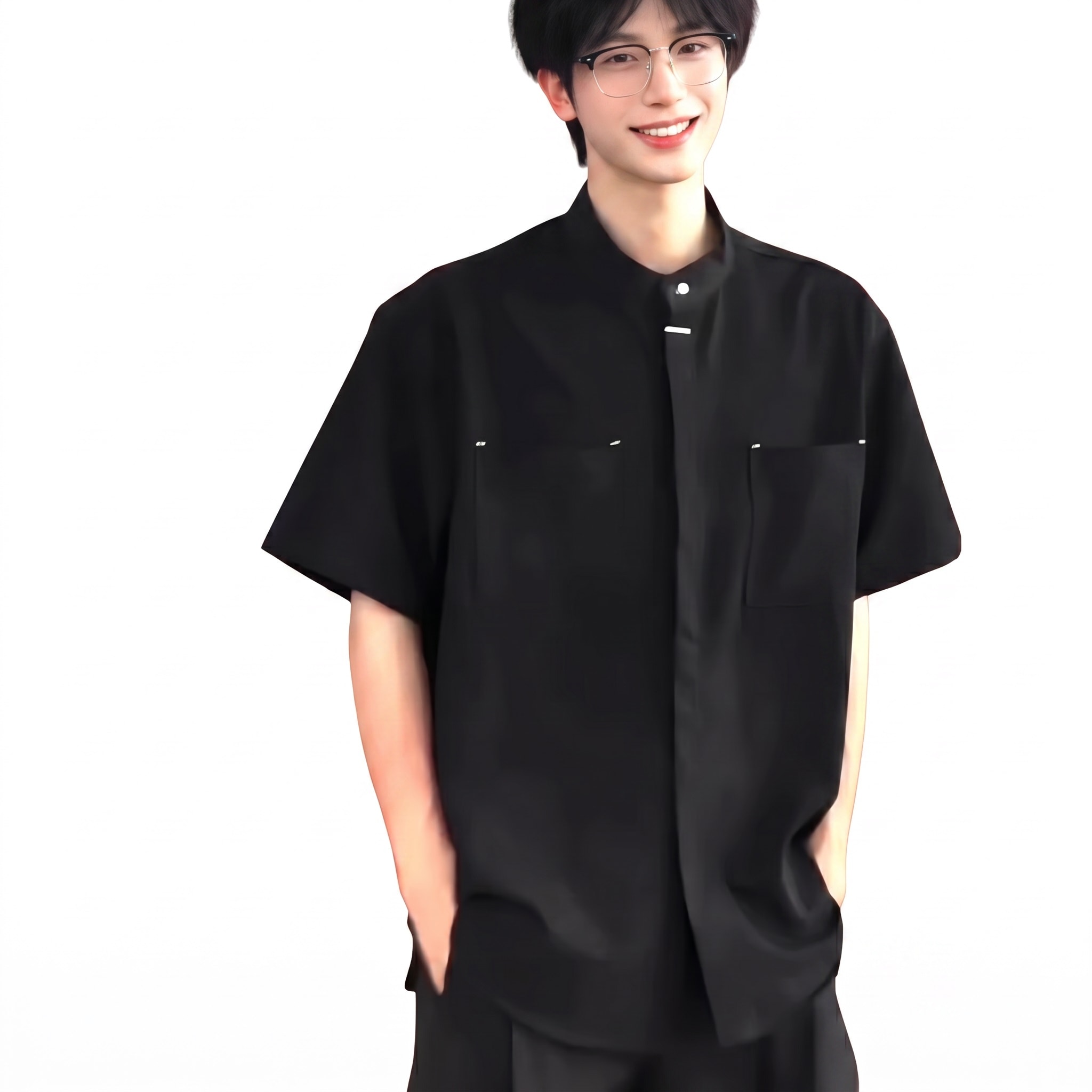 Rakuten - シャツ メンズ 半袖 チャイナ風 カジュアル 夏服 スタンドカラー ゆったり 涼しい 半袖シャツ きれいめ 無地 トップス 前開き 中華風 オシャレ 軽い 通気性 吸汗速乾 快適 羽織り 大きいサイズ