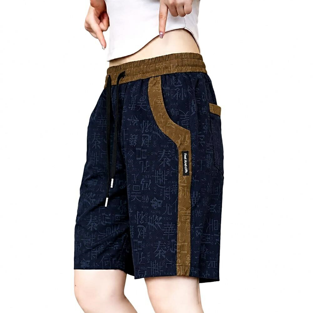 ハーフパンツ メンズ ショートパンツ 接触冷感 涼しい 速乾 5分丈 漢字プリント 総...