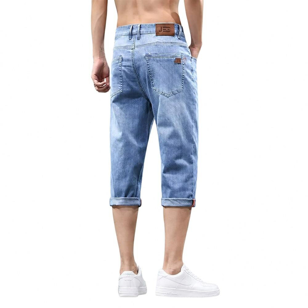 デニムパンツ メンズ 七分丈 クロップドパンツ 夏用 薄手 ジーンズ ワイドパンツ ストレート カジュアル ゆったり ジーパン 大きいサイズ 通気性 涼しい 快適