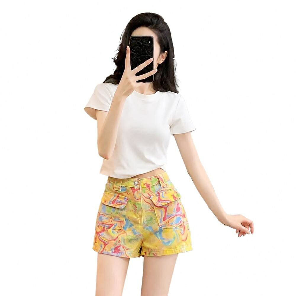 ショートパンツ レディース デニム ハイウエスト カーゴデザイン アメカジ ヴィン...