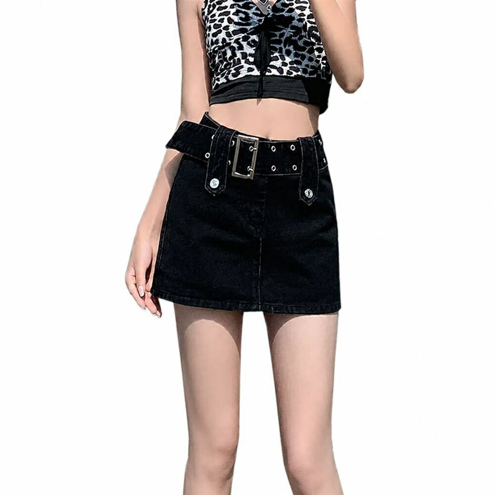 デニム ミニスカート キュロット レディース ハイウエスト エイライン スカパン セクシー 美脚 着痩せ ストリート ダンス ギャル
