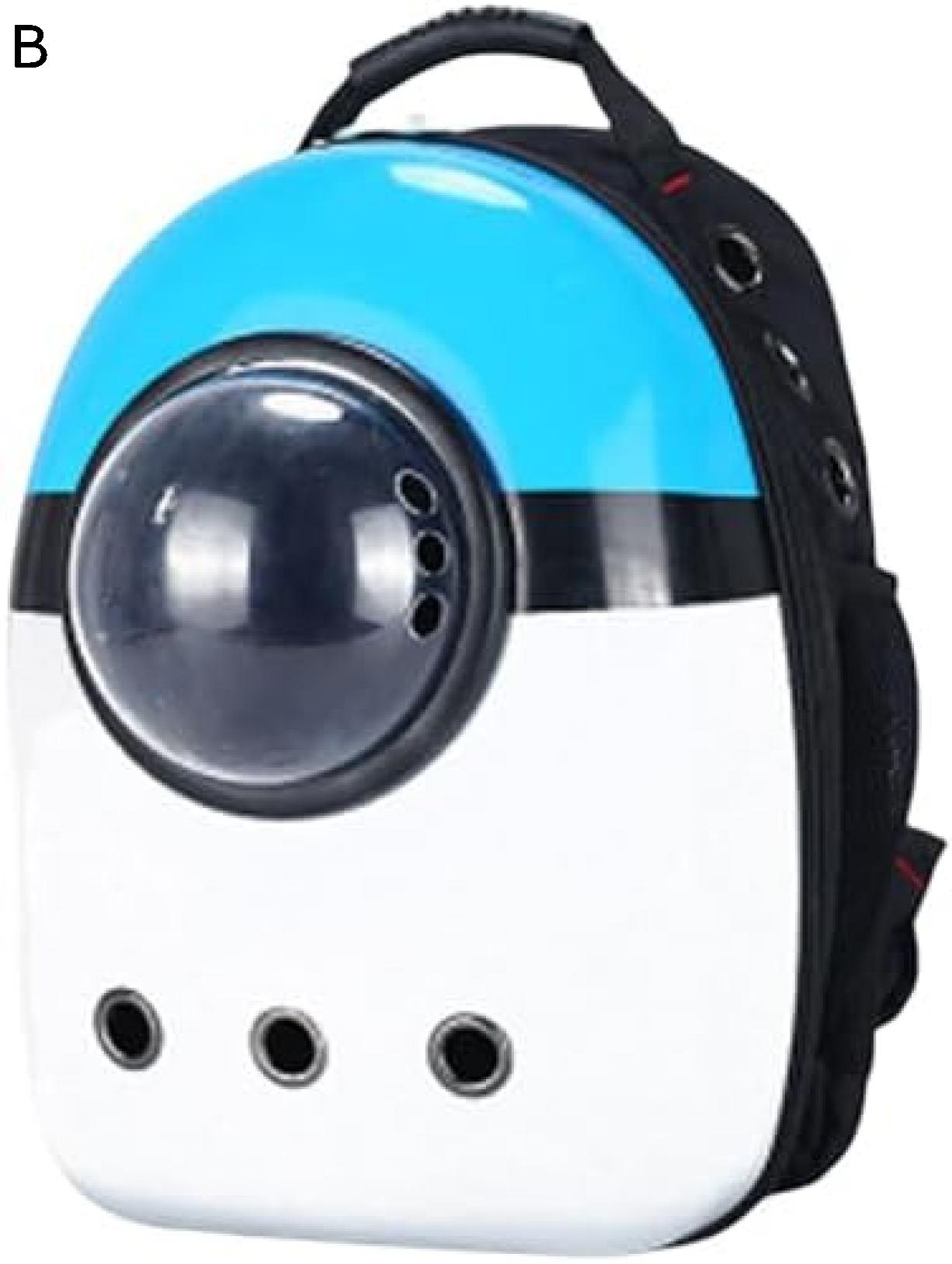 ペットバッグ 猫 ペットキャリーバッグ 猫リュック おしゃれ かわいい 宇宙船カプセル型 リュック 透明 軽量 携帯やすい お出かけ便利 アウトドア 通院 散歩 人気ペット鞄 小型犬 小動物 旅行 避難用 電車移動 (B)
